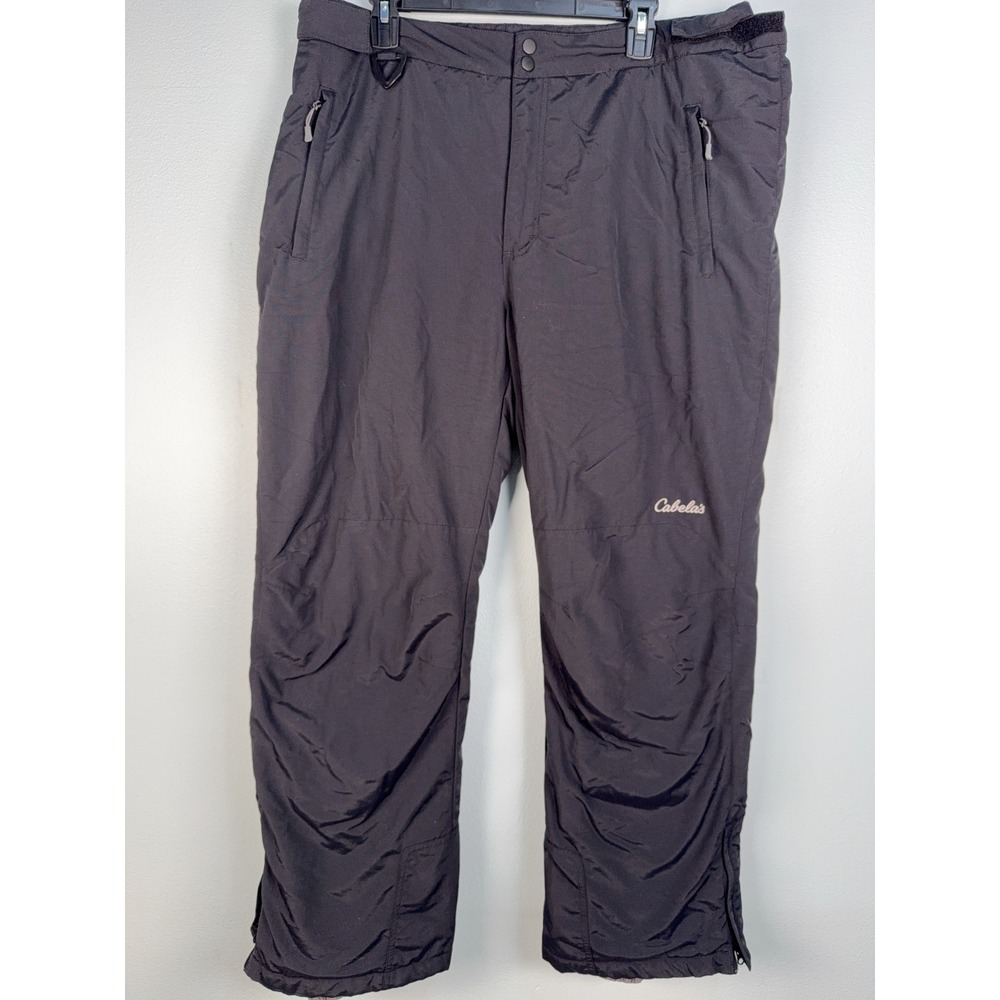 Cabelas Snow Pants Mens X Large 40x30 Adjustable Black Insulated‎ Waterproof Ski